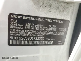 2013 BMW X6 xDrive35i with VIN 5UXFG2C59DL783279, listed as a Copart auction lot 59685334 with 134,324 mi miles and Salvage Title. Bid and sale history available at carsss.com. Image 15.