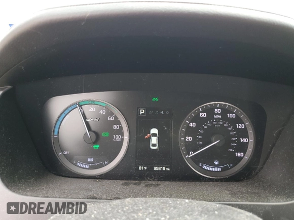2016 Hyundai Sonata SE with VIN KMHE24L11GA015229, listed as a Copart auction lot 54944115 with 95,819 mi miles and Salvage Title. Bid and sale history available at DreamBid. Image 9.