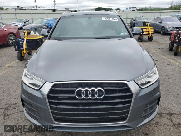 2016 Audi Q3 Premium Plus with VIN WA1EFCFS9GR018463, listed as a Copart auction lot 58431465 with 80,805 mi miles and Salvage title. Bid and sale history available at DreamBid. Image 5.