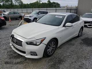 2014 Infiniti Q50 Premium z VIN JN1BV7ARXEM697759, wystawiony jako Copart lot #55996815 z przebiegiem 129 642 mil mil oraz Szkoda całkowita • Salvage title. Historia ofert i sprzedaży dostępna na DreamBid. Obrazek 1.