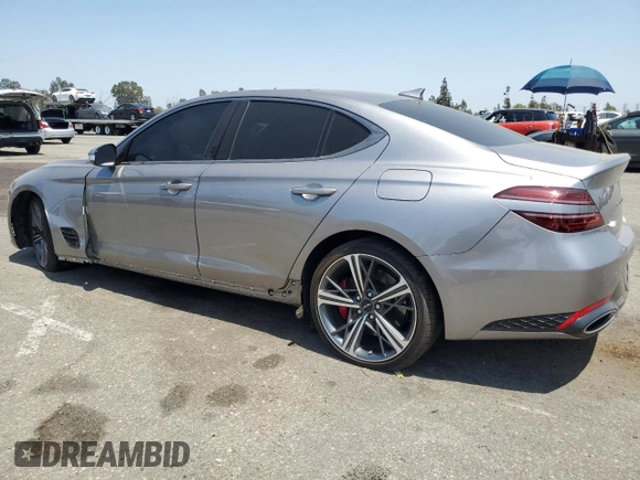 2024 Genesis G70 2.5T with VIN KMTG34SC7RU139599, listed as a Copart auction lot 62535435 with 9,416 mi miles and Salvage title. Bid and sale history available at DreamBid. Image 2.