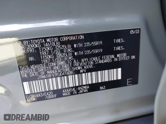 2023 Toyota RAV4 XLE Premium z VIN JTMA1RFV7PJ041609, wystawiony jako IAAI lot #41861931 z przebiegiem 18 862 mil mil oraz . Historia ofert i sprzedaży dostępna na DreamBid. Obrazek 9.