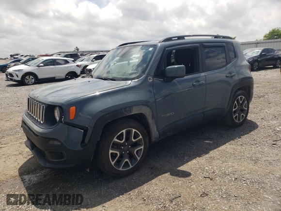 2018 Jeep Renegade Latitude z VIN ZACCJABB4JPH74018, wystawiony jako Copart lot #57298315 z przebiegiem 153 110 mil mil oraz Szkoda całkowita • Salvage title. Historia ofert i sprzedaży dostępna na DreamBid. Obrazek 1.
