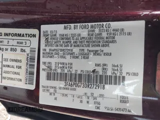 2013 Ford Fusion S with VIN 3FA6P0G73DR272918, listed as a IAAI auction lot 41649153 with 1 mi miles. Bid and sale history available at carsss.com. Image 9.