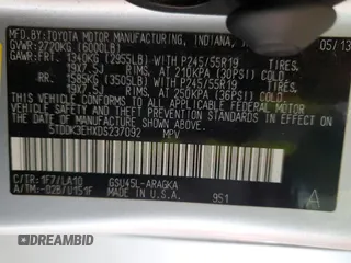 2013 Toyota Highlander Limited z VIN 5TDDK3EHXDS237092, wystawiony jako Copart lot #55887145 z przebiegiem 119 309 mil mil oraz Szkoda całkowita • Salvage title. Historia ofert i sprzedaży dostępna na DreamBid. Obrazek 13.