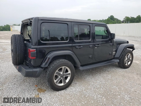 2020 Jeep Wrangler Unlimited Sahara with VIN 1C4HJXEG9LW337590, listed as a Copart auction lot 59197125 with 57,733 mi miles and Salvage title. Bid and sale history available at DreamBid. Image 3.