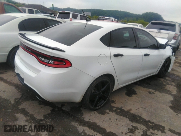 2016 Dodge Dart SXT with VIN 1C3CDFBB1GD540967, listed as a IAAI auction lot 37172145 with 58,036 mi miles and . Bid and sale history available at carsss.com. Image 4.