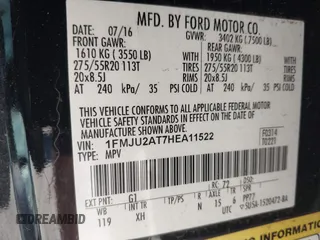 2017 Ford Expedition Limited z VIN 1FMJU2AT7HEA11522, wystawiony jako IAAI lot #42081066 z przebiegiem Nie podano mil oraz . Historia ofert i sprzedaży dostępna na DreamBid. Obrazek 9.