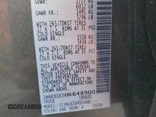 2024 Nissan Frontier SV z VIN 1N6ED1EJXRN648900, wystawiony jako Copart lot #56671275 z przebiegiem 10 471 mil mil oraz Nie do naprawy • Non repairable. Historia ofert i sprzedaży dostępna na DreamBid. Obrazek 12.