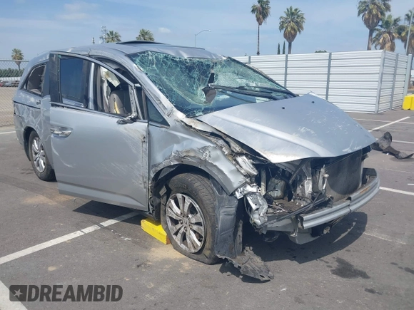 2014 Honda Odyssey EX-L with VIN 5FNRL5H68EB114079, listed as a IAAI auction lot 42117639 with Not Provided miles and . Bid and sale history available at carsss.com. Image 1.
