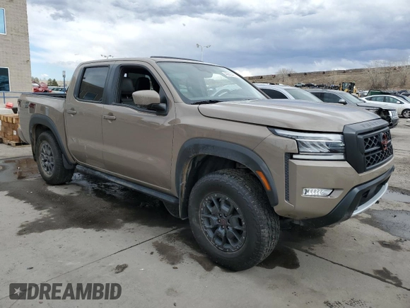 2023 Nissan Frontier Pro-4X with VIN 1N6ED1EK5PN641391, listed as a Copart auction lot 46895485 with 17,465 mi miles and Salvage title. Bid and sale history available at DreamBid. Image 4.