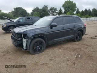 2019 Volkswagen Atlas SEL with VIN 1V2MR2CA1KC586893, listed as a Copart auction lot 61172305 with 104,144 mi miles and Salvage title. Bid and sale history available at DreamBid. Image 1.