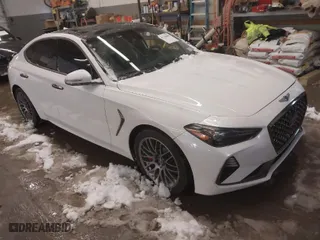 2020 Genesis G70 3.3T with VIN KMTG34LE6LU053580, listed as a IAAI auction lot 41220095 with 75,219 mi miles. Bid and sale history available at carsss.com. Image 1.