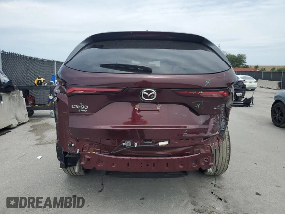 2025 Mazda CX-90 Premium Sport z VIN JM3KKCHA1S1200293, wystawiony jako Copart lot #58313695 z przebiegiem 4 726 mil mil oraz Szkoda całkowita • Salvage title. Historia ofert i sprzedaży dostępna na DreamBid. Obrazek 6.
