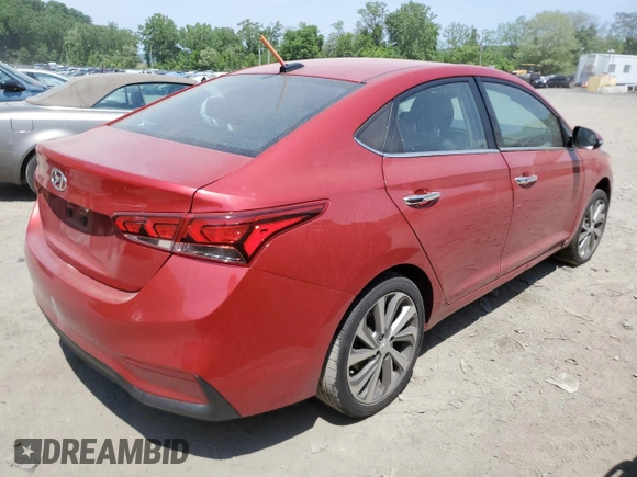 2022 Hyundai Accent Limited with VIN 3KPC34A67NE177237, listed as a Copart auction lot 55184864 with 31,233 mi miles and Salvage Title. Bid and sale history available at carsss.com. Image 3.