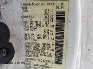 2014 Nissan Frontier S with VIN 1N6BD0CT7EN763708, listed as a Copart auction lot 59985965 with 194,857 mi miles and Clean title. Bid and sale history available at DreamBid. Image 12.
