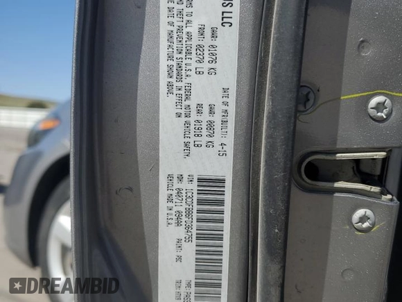 2015 Dodge Dart SXT with VIN 1C3CDFBB6FD364755, listed as a Copart auction lot 52641815 with 128,557 mi miles and Salvage Title. Bid and sale history available at carsss.com. Image 12.