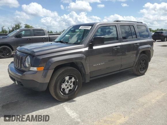 2016 Jeep Patriot Sport z VIN 1C4NJPBB5GD659463, wystawiony jako Copart lot #64998885 z przebiegiem 60 860 mil mil oraz Szkoda całkowita • Salvage title. Historia ofert i sprzedaży dostępna na DreamBid. Obrazek 1.