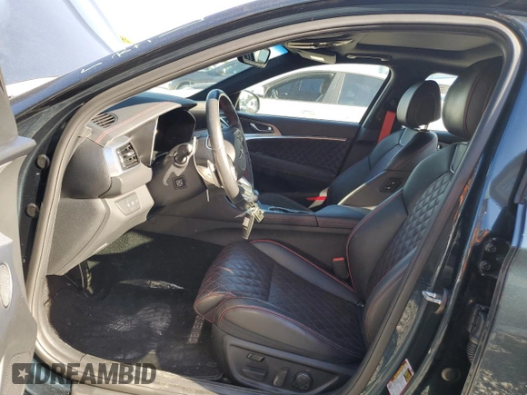 2022 Genesis G70 3.3T with VIN KMTG54TE7NU101004, listed as a Copart auction lot 72473664 with 6,181 mi miles and Salvage Title. Bid and sale history available at carsss.com. Image 7.