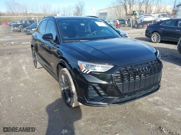 2023 Audi Q3 S line Premium with VIN WA1DECF38P1111626, listed as a IAAI auction lot 41935732 with 38,777 mi miles. Bid and sale history available at carsss.com. Image 1.