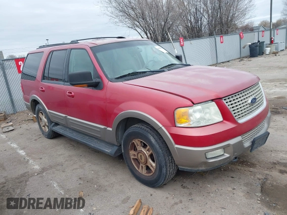 2003 Ford Expedition Eddie Bauer with VIN 1FMPU18L03LA46417, listed as a IAAI auction lot 41846785 with 209,708 mi miles. Bid and sale history available at carsss.com. Image 1.