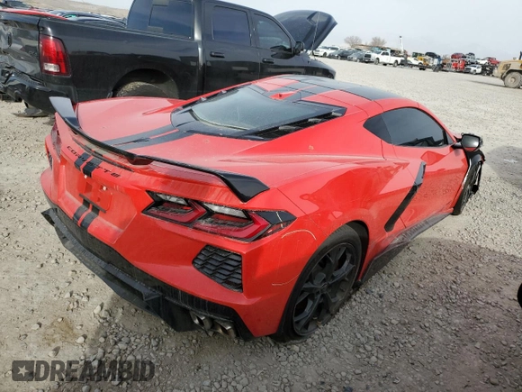2021 Chevrolet Corvette 3LT with VIN 1G1YC2D42M5105403, listed as a Copart auction lot 43634015 with 25,635 mi miles and Salvage Title. Bid and sale history available at carsss.com. Image 3.
