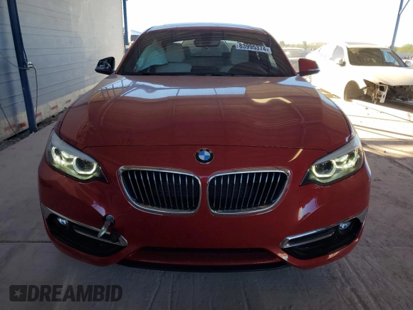 2018 BMW 2 Series 230i with VIN WBA2J1C50JVB98568, listed as a Copart auction lot 83995374 with 13,991 mi miles and Salvage Title. Bid and sale history available at carsss.com. Image 5.