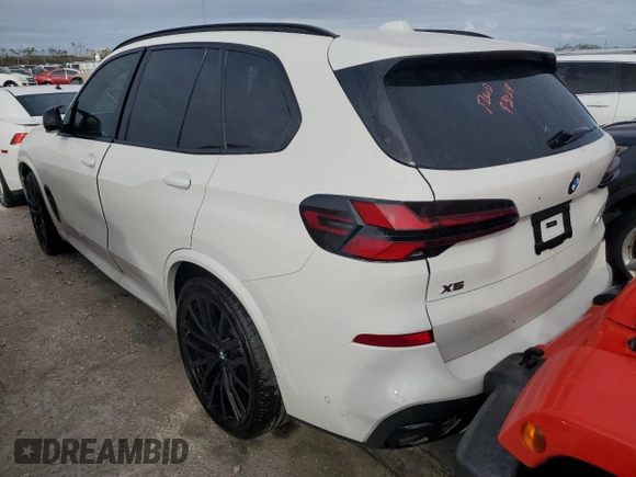 2024 BMW X5 M60i with VIN 5UX33EU01R9U55250, listed as a Copart auction lot 75096574 with 0 mi miles and Non Repairable. Bid and sale history available at carsss.com. Image 2.