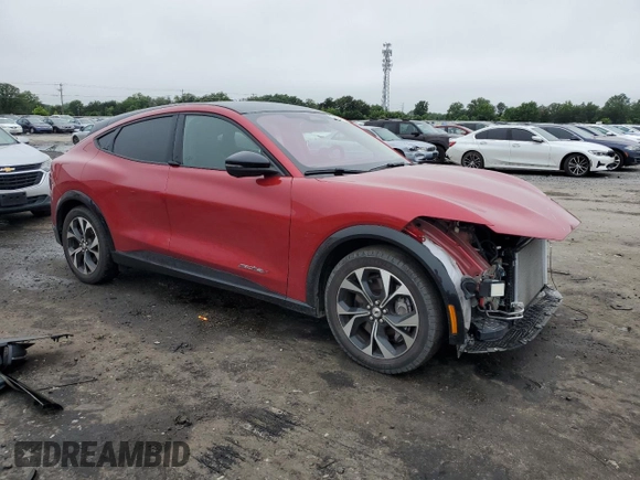 2021 Ford Mustang Mach-E Premium with VIN 3FMTK3SU7MMA57433, listed as a Copart auction lot 61222215 with 22,516 mi miles and Salvage title. Bid and sale history available at DreamBid. Image 4.