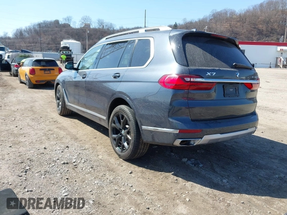 2020 BMW X7 xDrive40i with VIN 5UXCW2C03L9A01096, listed as a IAAI auction lot 41774774 with 55,596 mi miles. Bid and sale history available at carsss.com. Image 3.