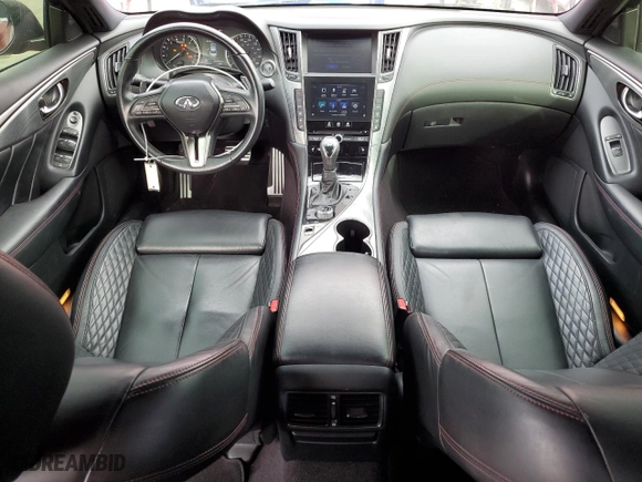 2018 Infiniti Q50 RED SPORT 400 with VIN JN1FV7AR6JM481502, listed as a Copart auction lot 79382084 with 74,095 mi miles and Salvage Title. Bid and sale history available at carsss.com. Image 8.