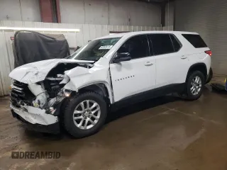 2021 Chevrolet Traverse LS z VIN 1GNERFKW5MJ208172, wystawiony jako Copart lot #52043415 z przebiegiem 75 614 mil mil oraz Szkoda całkowita • Salvage title. Historia ofert i sprzedaży dostępna na DreamBid. Obrazek 1.
