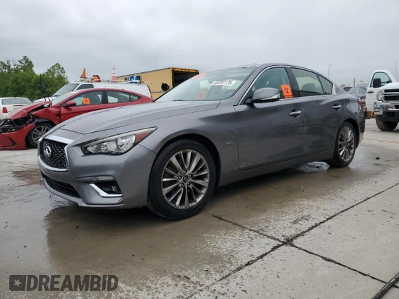 2018 Infiniti Q50 Luxe with VIN JN1EV7AP7JM366935, listed as a Copart auction lot 59781175 with 35,905 mi miles and Salvage title. Bid and sale history available at DreamBid. Image 1.