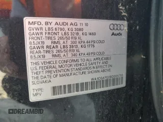 2011 Audi Q7 Premium z VIN WA1CGAFE0BD005755, wystawiony jako Copart lot #57557485 z przebiegiem 156 881 mil mil oraz Czysty tytuł • Clean title. Historia ofert i sprzedaży dostępna na DreamBid. Obrazek 13.