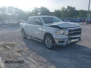2021 Ram 1500 Big Horn with VIN 1C6SRFFT3MN570531, listed as a IAAI auction lot 42736203 with 84,050 mi miles and . Bid and sale history available at DreamBid. Image 1.