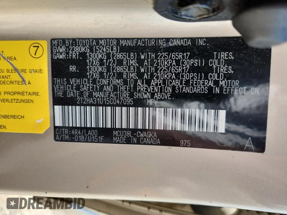 2005 Lexus RX 330 z VIN 2T2HA31U15C047095, wystawiony jako Copart lot #62341385 z przebiegiem 165 999 mil mil oraz Nie do naprawy • Non repairable. Historia ofert i sprzedaży dostępna na DreamBid. Obrazek 14.