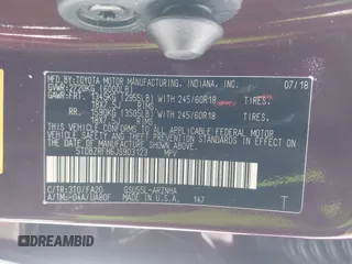 2018 Toyota Highlander LE с VIN 5TDBZRFH6JS903123, выставлен на аукционе IAAI как лот 41564004 с пробегом 109 852 миль миль и . История ставок и продаж доступна на DreamBid. Изображение 9.