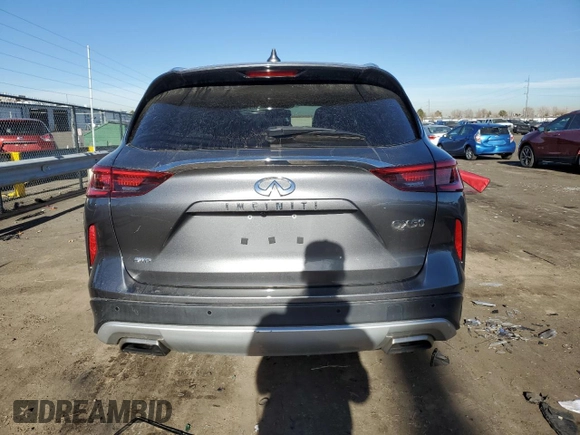 2021 Infiniti QX50 Luxe with VIN 3PCAJ5BB7MF107986, listed as a Copart auction lot 84916204 with 36,751 mi miles and Salvage title. Bid and sale history available at DreamBid. Image 6.