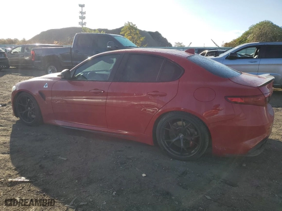 2017 Alfa Romeo Giulia Quadrifoglio with VIN ZARFAEAVXH7550930, listed as a Copart auction lot 76605394 with 26,833 mi miles and Salvage Title. Bid and sale history available at carsss.com. Image 2.