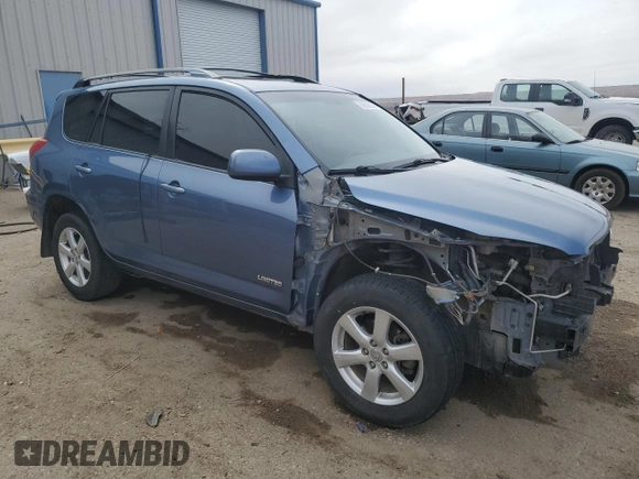 2007 Toyota RAV4 Ltd with VIN JTMBK34V875020200, listed as a Copart auction lot 50008235 with 294,600 mi miles and Salvage Title. Bid and sale history available at carsss.com. Image 4.