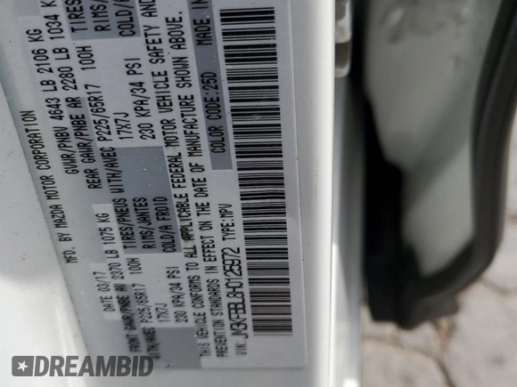 2017 Mazda CX-5 Sport with VIN JM3KFBBL8H0125972, listed as a Copart auction lot 52285975 with 123,853 mi miles and Salvage Title. Bid and sale history available at DreamBid. Image 15.
