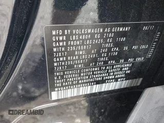 2017 Volkswagen Tiguan S z VIN WVGAV7AX3HK043141, wystawiony jako IAAI lot #42259813 z przebiegiem 63 151 mil mil oraz . Historia ofert i sprzedaży dostępna na DreamBid. Obrazek 9.
