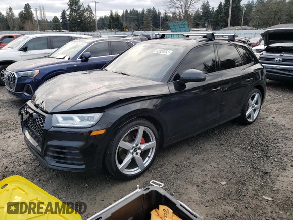 2020 Audi SQ5 Premium Plus with VIN WA1B4AFY6L2053207, listed as a Copart auction lot 82851853 with 50,085 mi miles and . Bid and sale history available at DreamBid. Image 1.