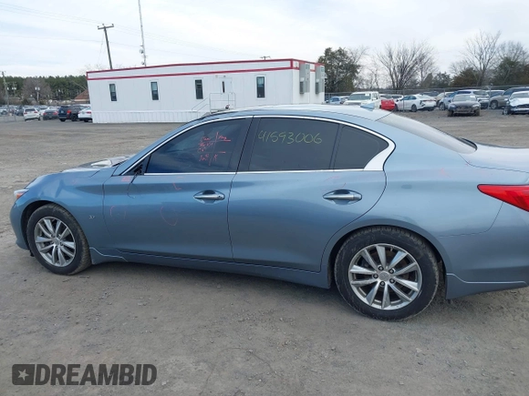 2015 Infiniti Q50 with VIN JN1BV7AR0FM392708, listed as a IAAI auction lot 41593006 with 109,066 mi miles. Bid and sale history available at carsss.com. Image 14.