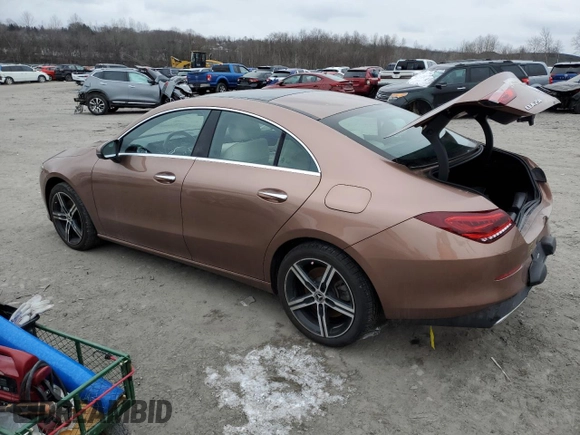 2021 Mercedes-Benz CLA with VIN W1K5J4HB6MN224663, listed as a Copart auction lot 45504085 with 26,663 mi miles and Salvage Title. Bid and sale history available at carsss.com. Image 2.