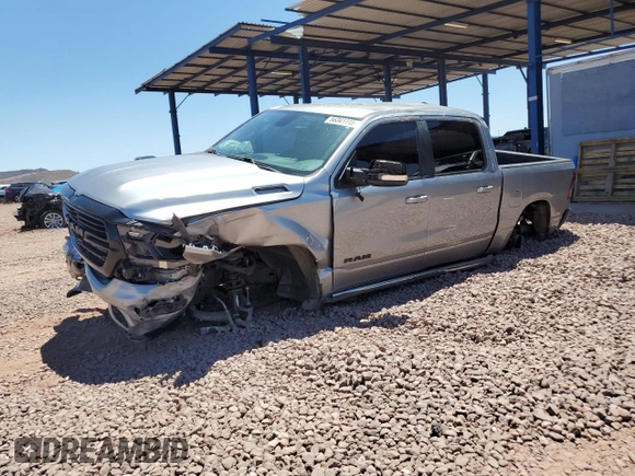 2021 Ram 1500 Lone Star with VIN 1C6RREFT2MN590066, listed as a Copart auction lot 56341115 with 9,366 mi miles and Salvage title. Bid and sale history available at DreamBid. Image 1.
