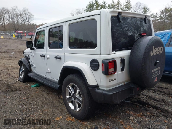 2021 Jeep Wrangler Unlimited Sahara with VIN 1C4HJXEG6MW751752, listed as a IAAI auction lot 41104960 with 47,460 mi miles and . Bid and sale history available at DreamBid. Image 3.