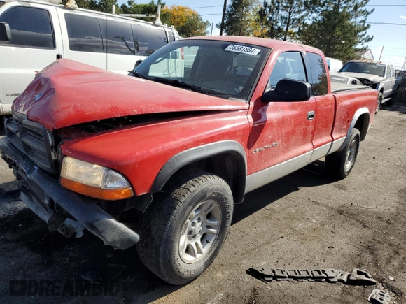 2001 Dodge Dakota Sport with VIN 1B7GG22N61S213300, listed as a Copart auction lot 76581804 with 105,460 mi miles and Salvage Title. Bid and sale history available at carsss.com. Image 1.