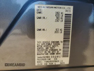 2015 Nissan LEAF SV with VIN 1N4AZ0CP8FC331957, listed as a Copart auction lot 58844613 with 78,691 mi miles. Bid and sale history available at carsss.com. Image 12.