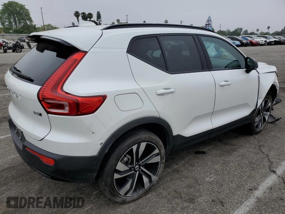 2024 Volvo XC40 Plus Dark Theme with VIN YV4L12ULXR2285377, listed as a Copart auction lot 60165095 with 43,423 mi miles and Salvage title. Bid and sale history available at DreamBid. Image 3.